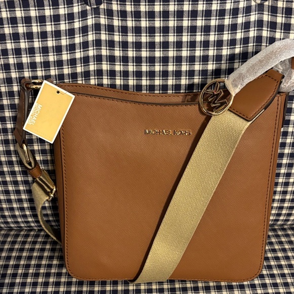 Michael Kors Handbags - Michael Kors Tan and Gold Shoulder Bag